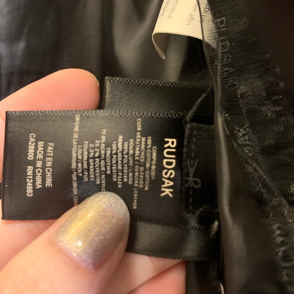 Rudsak Down Coat with leather and fur trim - Picture 13 of 14